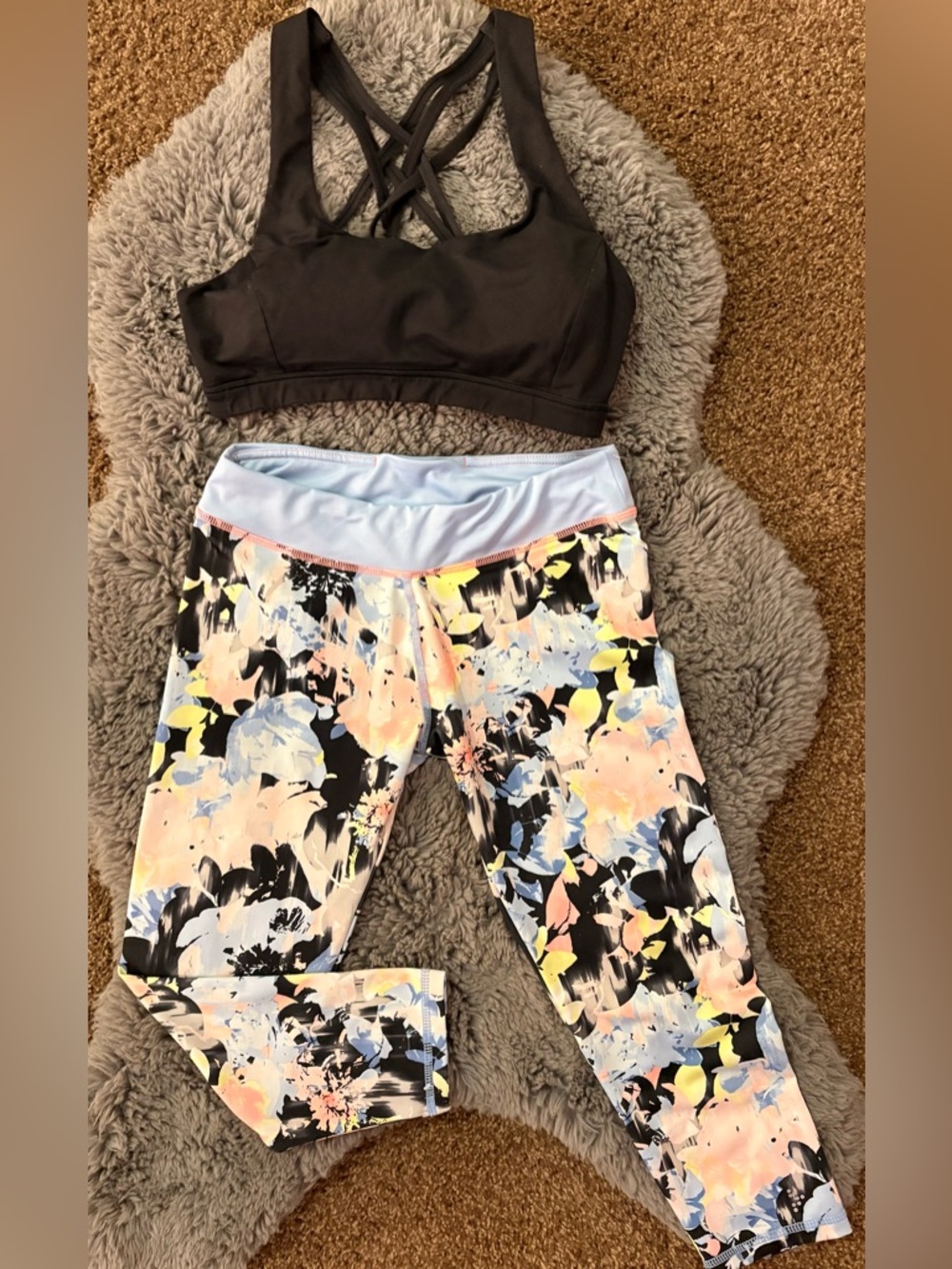 Floral Print Performance Leggings - Pastel Multi